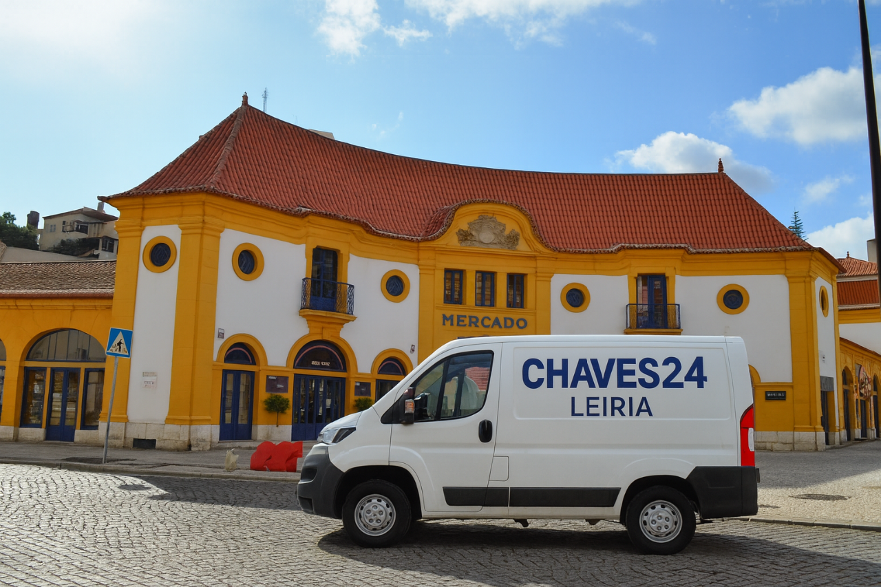 Viatura da Chaves24 em frente ao mercado de leiria